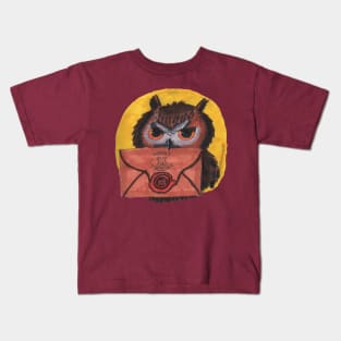 Owl with Letter Kids T-Shirt